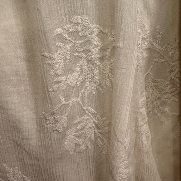 JM Collection White Embroidered A-Line Skirt size XL elastic waist - Picture 7 of 8